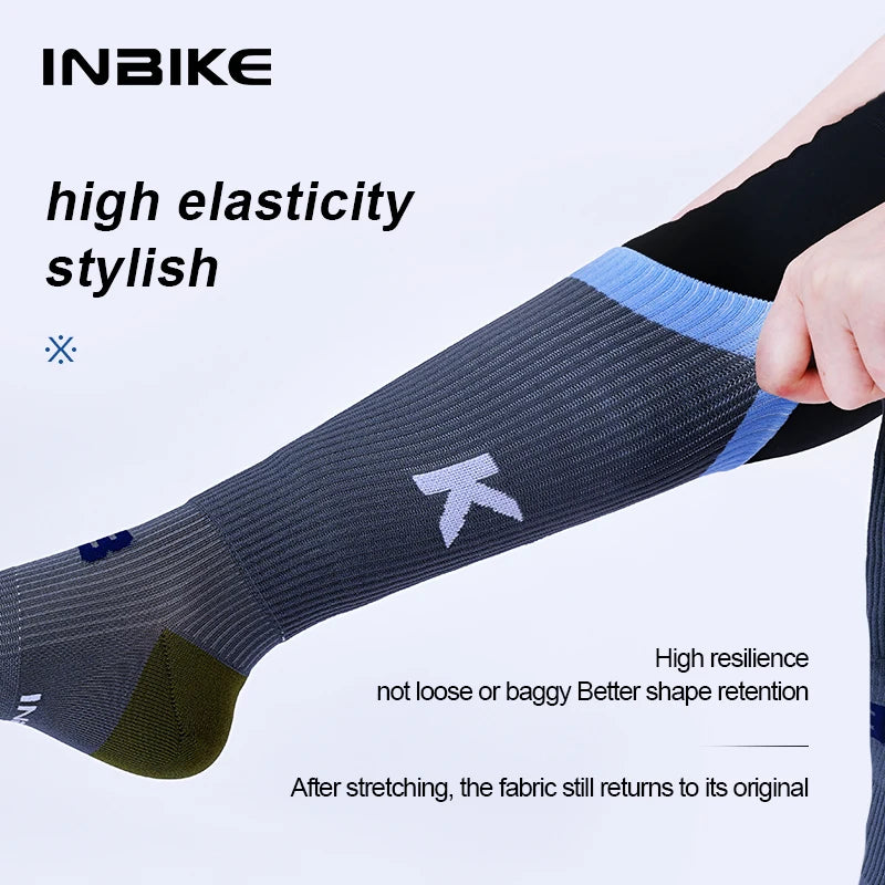 INBIKE Professional MTB Cycling Socks for Men Compression Bicycle Riding Socks Bike Stockings Man Soccer Sports Running Socks