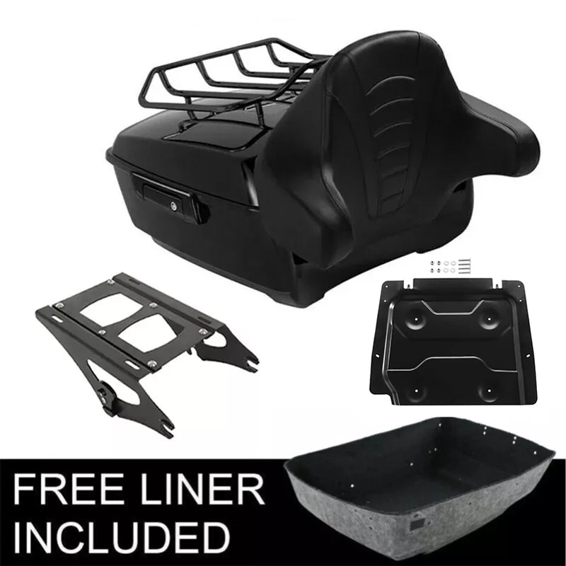 Motorcycle King Trunk Pad Plate Mount Rack For Harley Touring Road Glide Street Glide 2014-2025