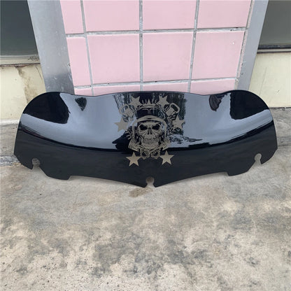 For Harley Touring Street Electra Glide Ultra FLHX 2014-2022 Motorcycle Skull 7" 9" Windshield Upper Fairing Wind Deflector