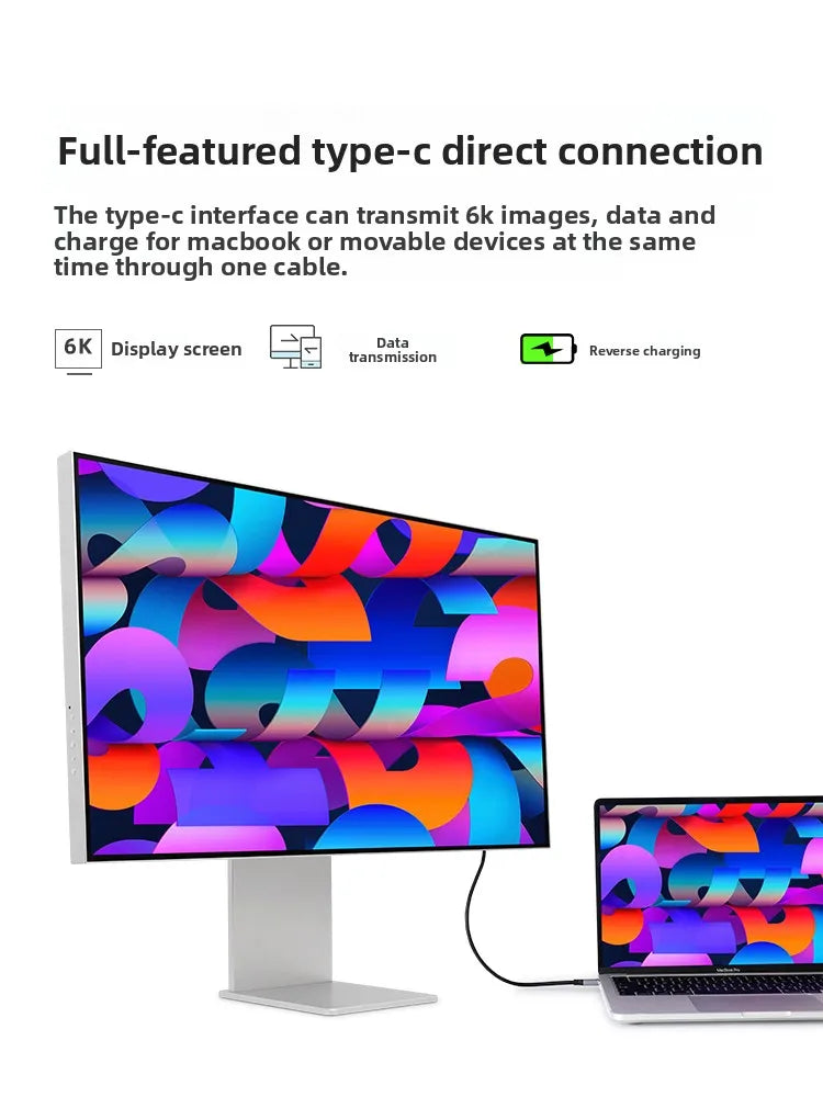 6K/4K monitor 32 ,27inch bezel MAC high definition external gaming computer LG mirror screen design photography vertical screen