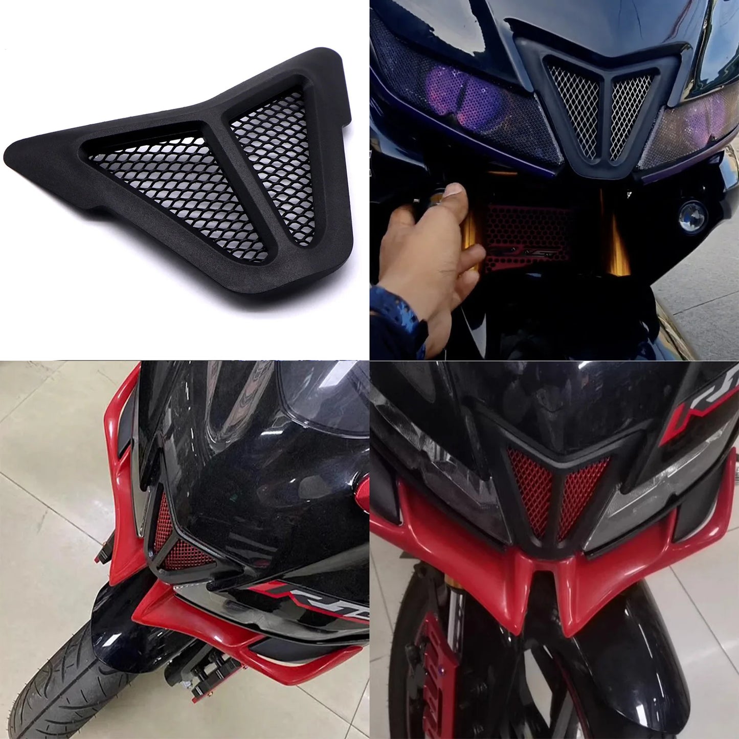 Dirt bike accessories moto decorative air Inlet Head Cover Aluminum Mesh Intake Guard Protector for Yamaha R15-V3 2017-2020