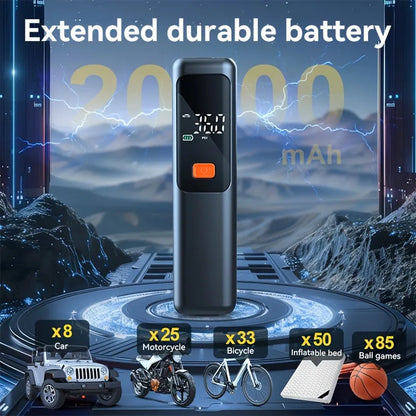 Wireless Portable 150PSI Tire Inflator Electric Air Pump Rechargeable Digital Pressure Gauge Auto Shutoff LED Light for Car Bike