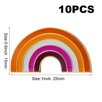 10pcs a lot Sun Set Lesbian Pride LGBT Pride Badge Lapel Pin Brooch