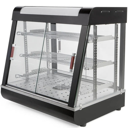 27" Commercial Food Warmer Display 3-Tier Countertop Pizza Warmer 1200W