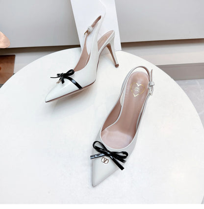 Heels Sandals Gladiator Summer Luxury Brand 2026 Bow Women High Heels Pointed Toe Designer Elegant Slingbacks Party Ladies Shoes