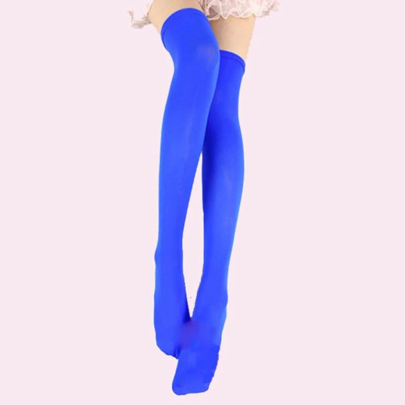 Women Skid-proof Knee Socks Winter Warm Comfortable Soft White Black Student Stockings Velvet Lengthening for Ladies