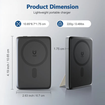Magnetic Wireless Charger Station 15W Fast Charging Multi-Device Lightweight Portable For IPhone 17 16 15 14 13 Samsung AirPods