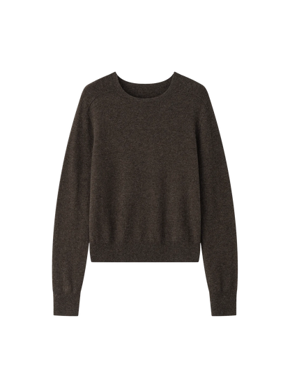 FSLE 100% Wool Seamless One-piece Knit Shirt Sweater For Women Autumn Winter New Design Wool Crew Neck Versatile Casual Sweater