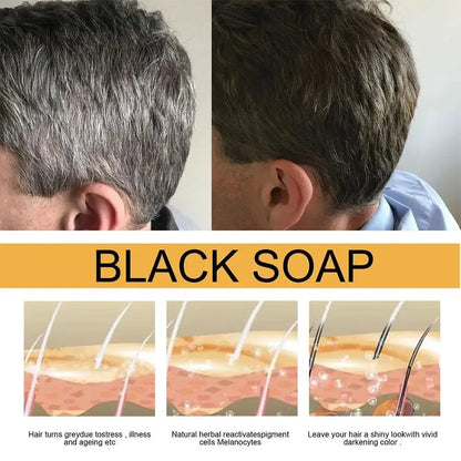 1/3pcs Polygonum Multiflorum Black Hair Soap White Hair Repair Soap Hair Care Nourishing Anti Dandruff Natural Hair Dye Soap