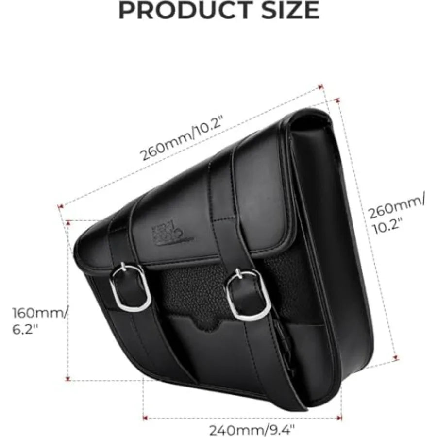 Motorcycle Swingarm Bag Left Side Tool Bag 4L Synthetic Leather Fit for Sportster Street Rebel 300 500 Black