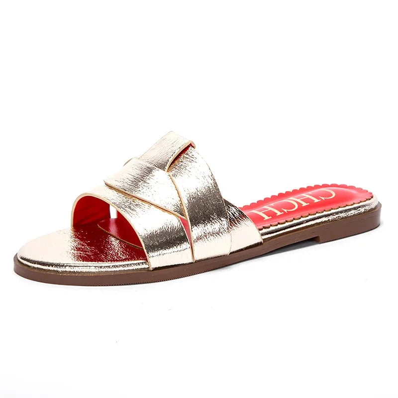 Fashionable Classic Design Women's New Slippers Outdoor Flat Bottom Beach Tourism Summer Women's Slippers