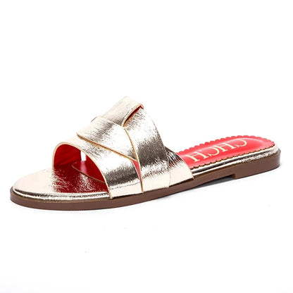 Fashionable Classic Design Women's New Slippers Outdoor Flat Bottom Beach Tourism Summer Women's Slippers