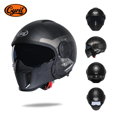 Modular Motorcycle Helmet Full Face Open Face Retro Helmets DOT ECE APPROVED CYRIL OP12A Capacete De Moto Masculino