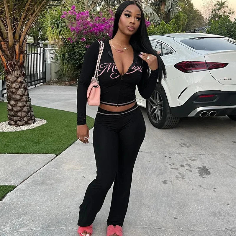 Ropa Y2k Mujer Leopard Print Long Pants Sets Women Fashion Slim Short Cardigan Tight Trousers Two Piece Set Female Streetwear