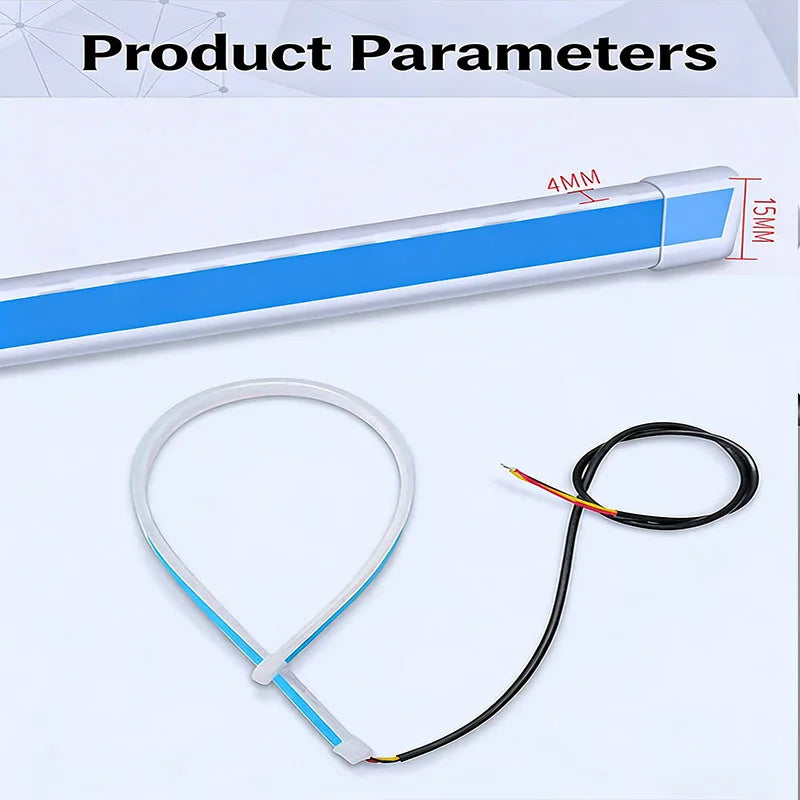 1 Pair Motorcycle Flowing Turn Signal Light Strip,Rear Tail Light Startup Scan, Flowing Signal Light,Modified Atmosphere Light