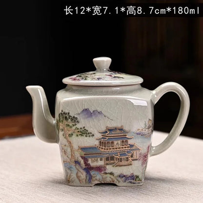 Vintage Teapot Ceramic Dragon Tea Kettles Home Office Kungfu Teaware Cups Set Chinese Tea Infuser Handmade Teacups