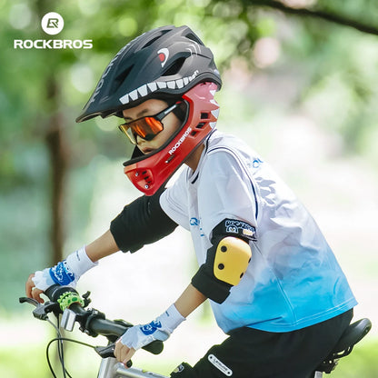 ROCKBROS Child Cycling Helmets Detachable Full Face Helmet Lightweight Adjustable Bicycle Scooter Helmet Safety Breathable