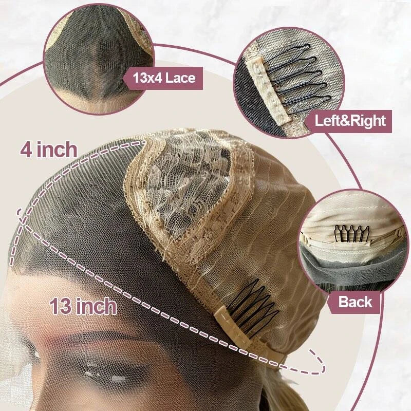 Trendy Wigs Free Part Ombre Golden Blonde Highlights Synthetic HD Lace Front Wig Preplucked Hairline High Quality Wig for Women