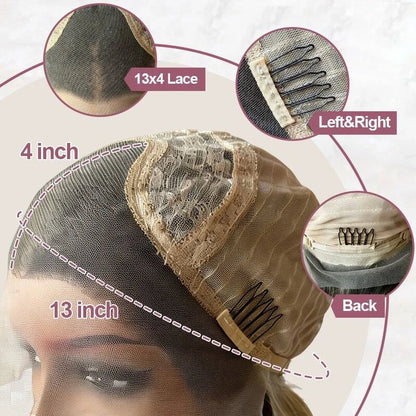 Trendy Wigs Free Part Ombre Golden Blonde Highlights Synthetic HD Lace Front Wig Preplucked Hairline High Quality Wig for Women
