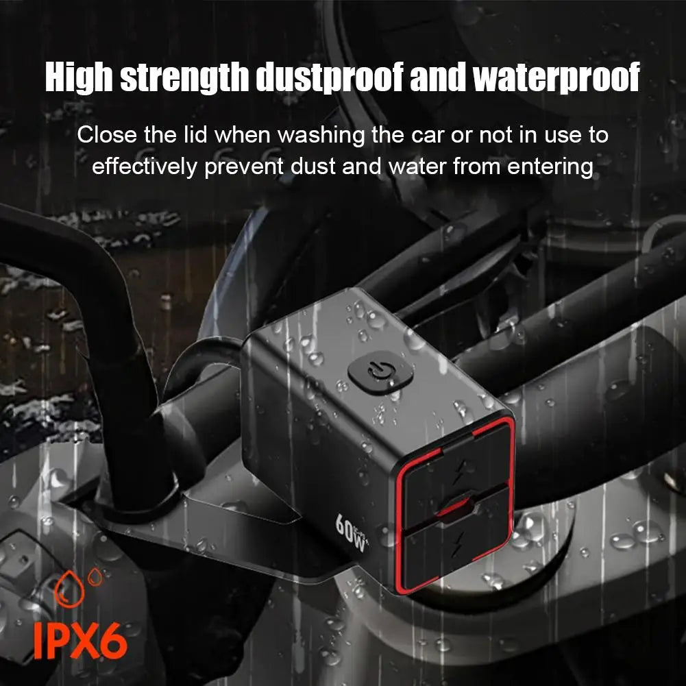 Premium Motorcycle Usb C Fast Charger Pd+qc3.0 60w Charger 12v/24v Phone Vehicle-mounted C Adapter Type Cell Waterproof Soc A0a9