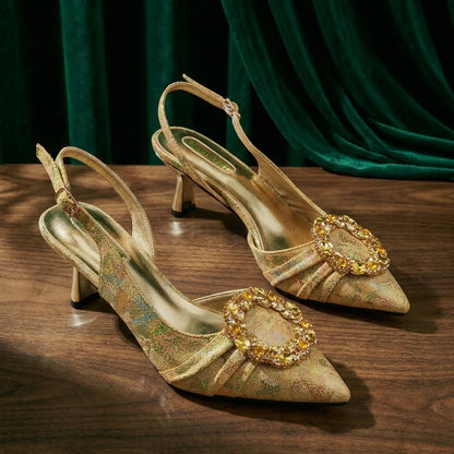 Multicolor Glitter Rhinestone Ring Handle Evening Clutch And Women High Heels Shoes Set Wedding Party Matching Bag