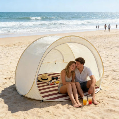 Portable quick-opening beach tent Large capacity for 3-4 people UV Protection Beach Shelter Easy Pop Camping Picnic Canopy