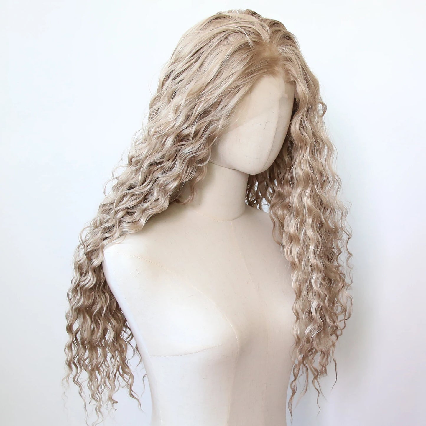 Black Romance Curly Synthetic Lace Front Wig Long Deep Curly Jet Black Lace Front Synthetic Wig Pre Plucked Natural Hairline