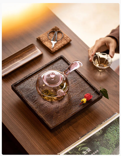 High Borosilicate Glass Teapot Thickened High Temperature Resistance Side-handle Pot Small Household Anti-scald Green Tea Teapot