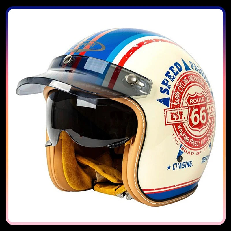 Jet Helmet Men Women Open Face Motorcycle Helmets DOT Approved Capacete De Moto ABS Material Moto Equipments ECE Certified
