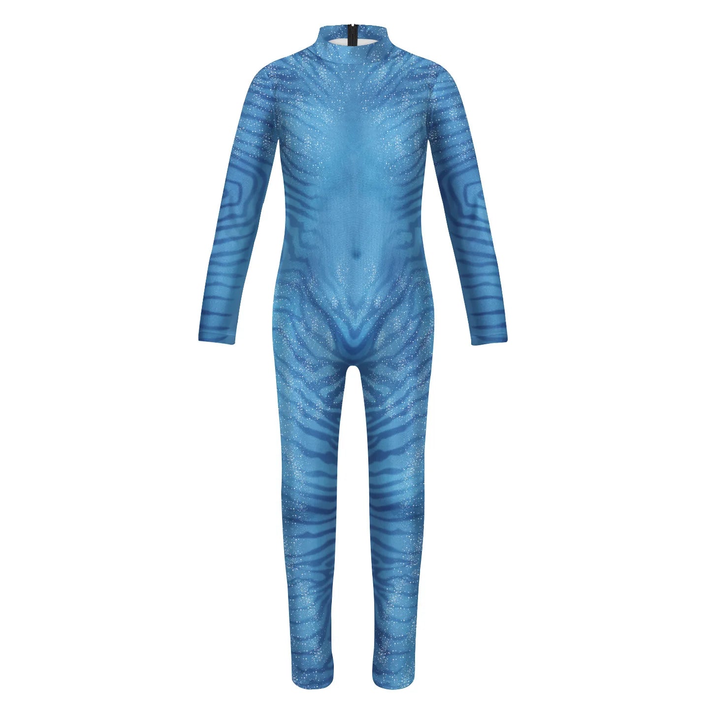Boy Girl Avatar Jumpsuits Halloween Cosplay Costume Carnival Stage Performance Movie Kids Avatar with Tail Zentai Bodysuits