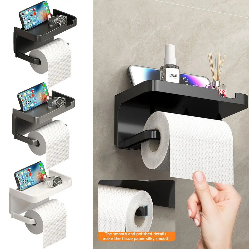 Toilet Storage Case Bathroom Tissue Box No-Drill Paper Rack Small Organizer Household Items Durable Stand Tissue Box Holder