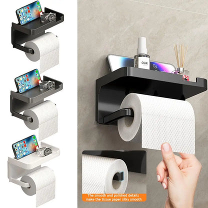 Toilet Storage Case Bathroom Tissue Box No-Drill Paper Rack Small Organizer Household Items Durable Stand Tissue Box Holder