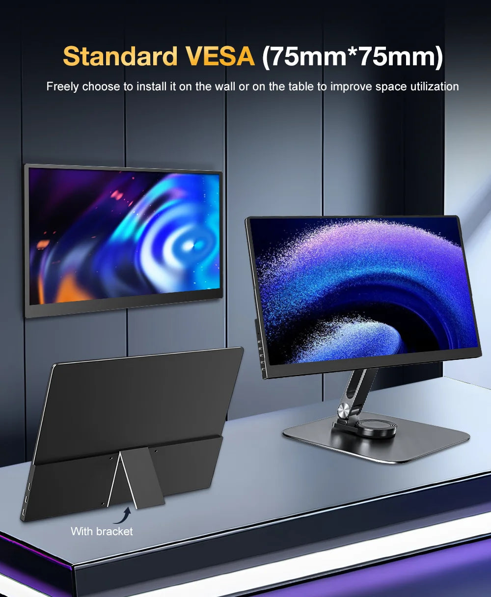 HOWENS 15.6 Inch 4K Monitor IPS Display HDR 100% NTSC For Laptop Switch PS5 Xbox Phone Gaming External Screen Second Monitor NEW