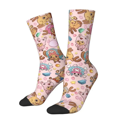 Fashion Men's Socks Harajuku Tony Tony Choppers Sock Luffys Zoros Trafalgar Law Anime Women's Socks Spring Summer Autumn Winter