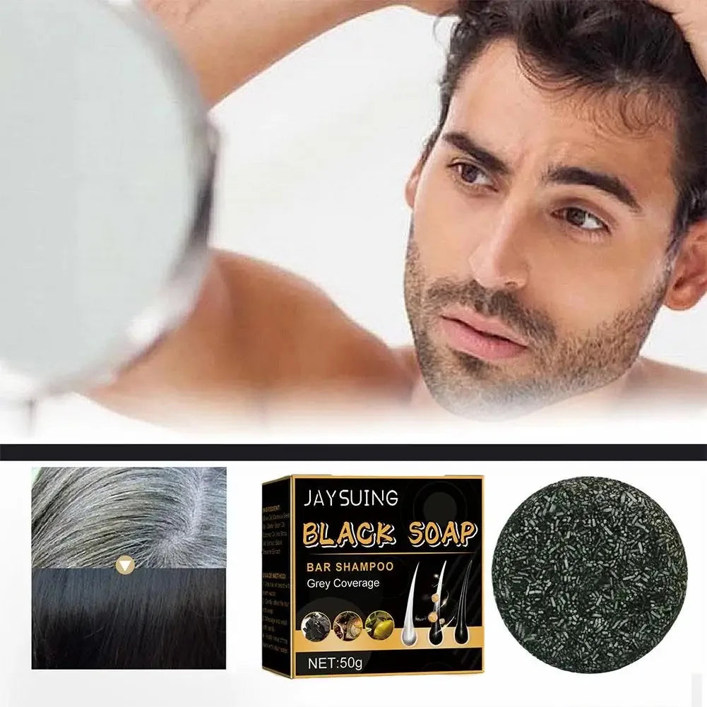 1/3pcs Polygonum Multiflorum Black Hair Soap White Hair Repair Soap Hair Care Nourishing Anti Dandruff Natural Hair Dye Soap
