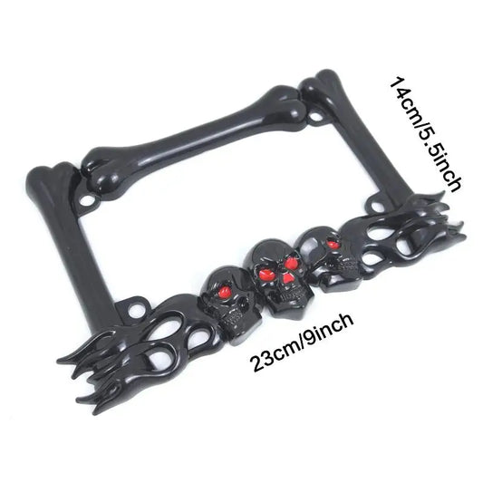 Skull Head Plastic Sport License Plate Frame For Motorcycle Scooters Skull Head Accessory Decoration
