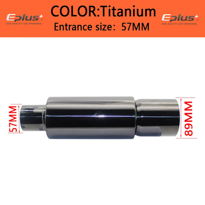 EPLUS Car&Motorcycle Exhaust Pipe Muffler Tail Pipe Universal High Quality Stainless Steel 51 57 63MM Exhaust End Output 89MM