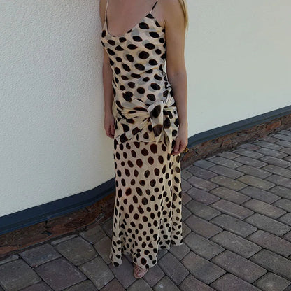 2026 Women Chic Vacation Outfits Fashion Leopard Print Sheer Chiffon Shirt Casual Turn-down Collar Mini Dress & Detachable Scarf
