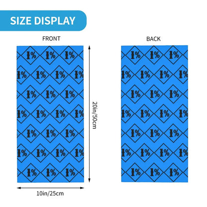 One Percenter 1% Bandana Neck Gaiter Printed Motorcycle Club Biker Wrap Scarf Multifunctional Headwear Outdoor Unisex Adult