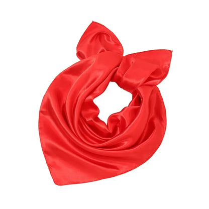 60x60cm Solid Colors Neckerchief Scarf For Women Silk Satin Headband Hair Scarves Female Square Shawls Head Scarfs