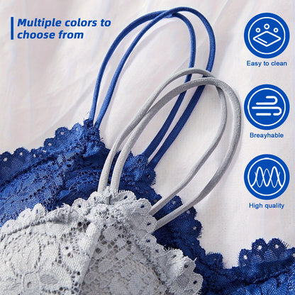 4PCS Women's Lace Non-wire Bra And Panties Set Transparent Low Rise Briefs Ultra-thin Comfort Underwear Female Bralette Lingerie