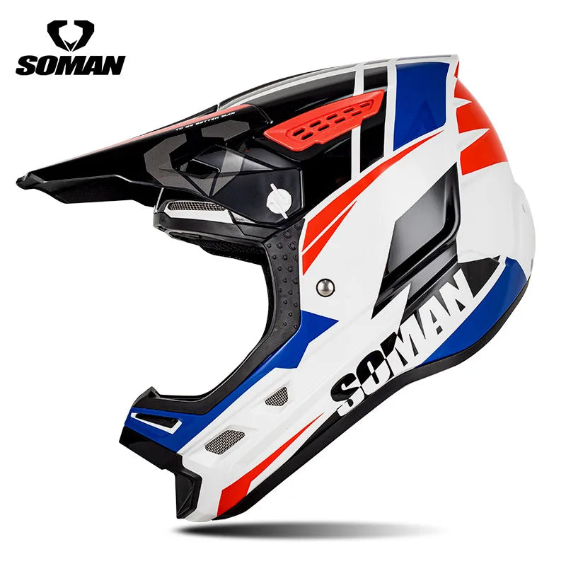 2025 SOMAN Professional Racing Motocross Helmet Off Road Helmet Motorcycle Cartoon Childrenr ATV Motorcycle MTB Helmet