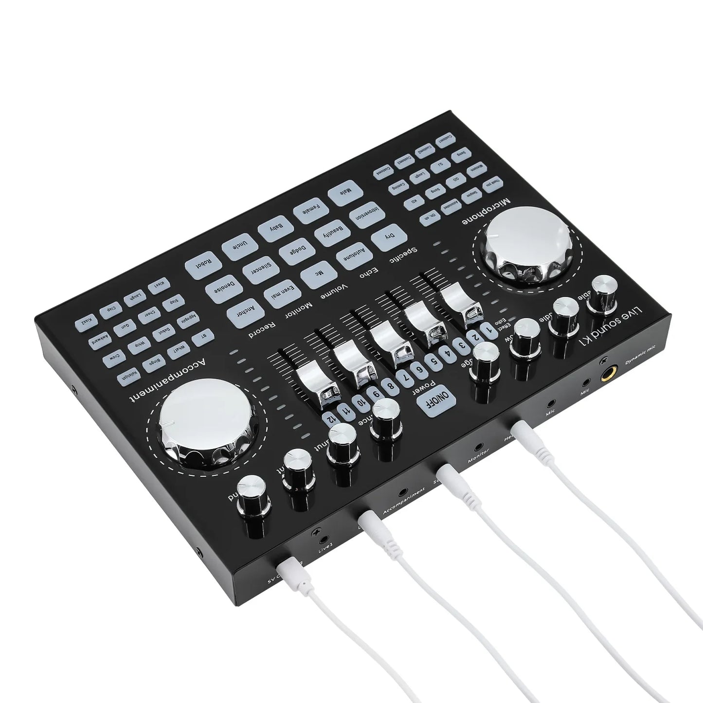 K1 Live Sound Card Portable Internet Celebrity Live Broadcast Special Sound Equipment Universal for Music Recording Karaoke Sing