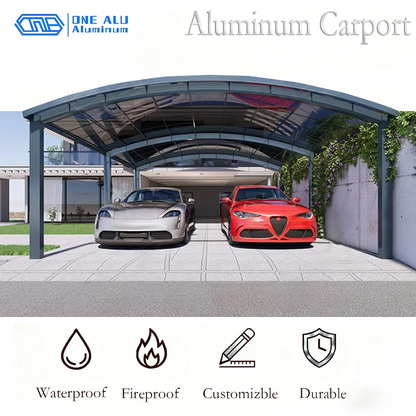 OneAlu Modern Custom Aluminum Outdoor Structure - Gazebo, Carport, Sunshade Canopy for Villa, Garden, Patio & Flower Stand
