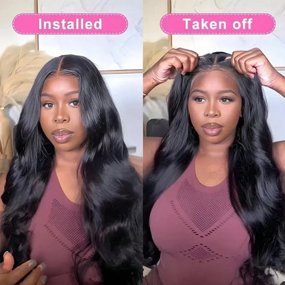 Body Wave 13x4 Lace Frontal Human Hair Wig 13x6 Transparent Lace Frontal Wig For Women 250% Density 16-40 Inch Human Hair Pre Plucked With Baby Hair Black Halloween Wigs Human Hair Curly Wave Wig Christmas Wig