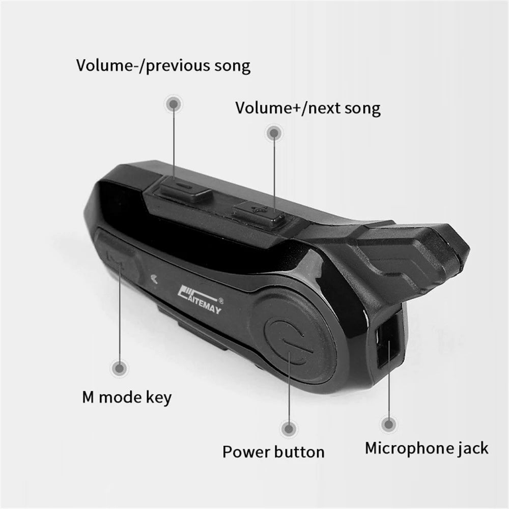 X1 Plus Motorcycle Bluetooth 1000M Intercom Helmet Headset For 2 Rider Intercomunicador Moto Waterproof Interphone Earphone