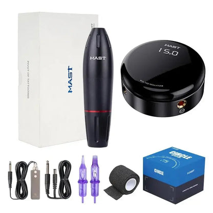 Mast K2 Wireless Tattoo Machine 3.5mm Stroke 1300mAh with Dragonhawk Battery for Beginner or Pro Studio Supplies