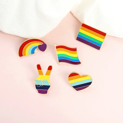 Rainbow Heart Enamel Pin Pride Tooth Book Cats Brooches Collar Badge LGBTQ Love is Love Gay Lesbian Jewelry Gift