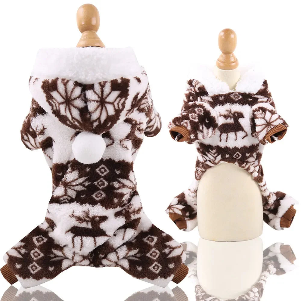 Dog Clothes Christmas Winter Warm Pet Clothes Puppy Jumpsuit Hoodie Coat Doggy Apparel Mascotas Clothes For Dogs Ropa Perro