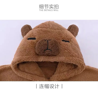 Winter Capybara Cosplay Costume Robes Adult Kigurumi Unicorn Onesie Anime Nightgown Christma Cartoon Women Men Pajamas Sleepwear